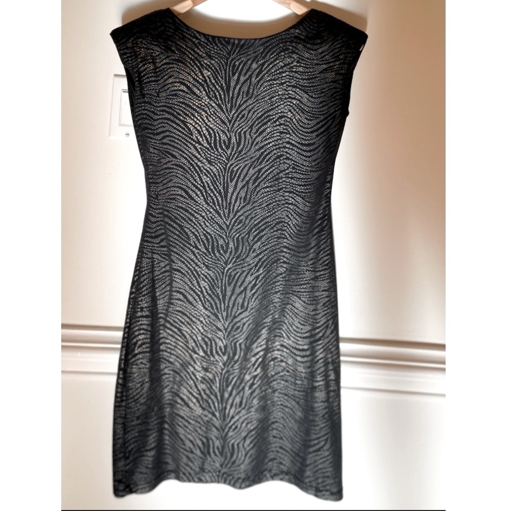 Black Animal Print V-Shape Backline Party Dress